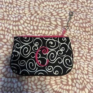 Black and White Swirl Coin Purse